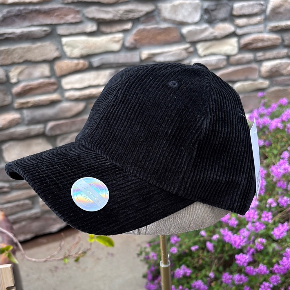 Black Corduroy Baseball Cap
